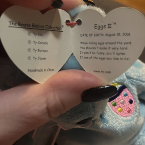 “EGGS II ”2001 TY BEANIE BABIES BLUE BEAR RARE WITH  ERRORS 8.5” TAG - Picture 11 of 12